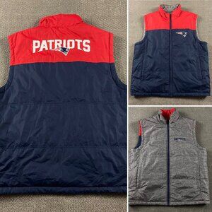 New England Patriots Reversible Puffer Vest Men's XL Football NFL GIII Apparel